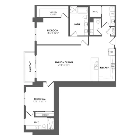Floor plan BN4 - PH North Residence, 2 beds · 2 baths · 868 to 1,624 sf
