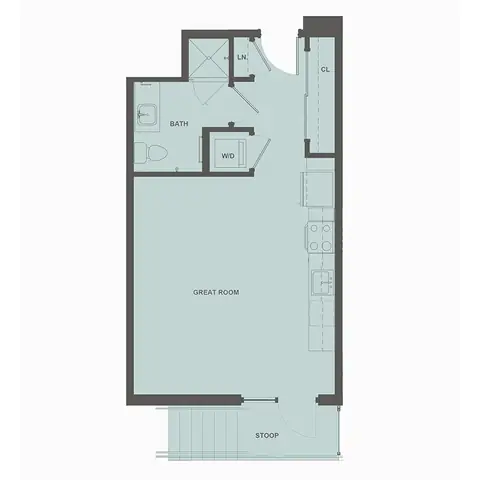 Floor plan S2, Studio · 1 bath · 483 sf