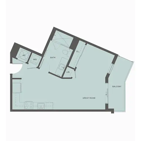 Floor plan S4, Studio · 1 bath