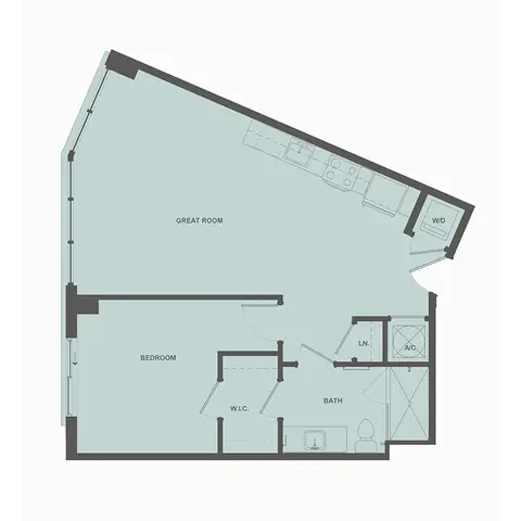 Floor plan A3, 1 bed · 1 bath · 772 sf