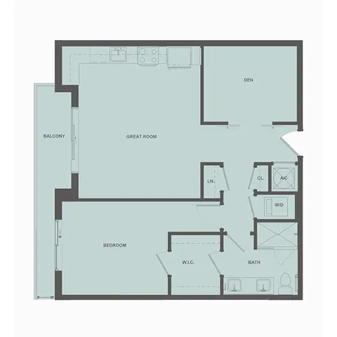 Floor plan A5, 1 bed · 1 bath