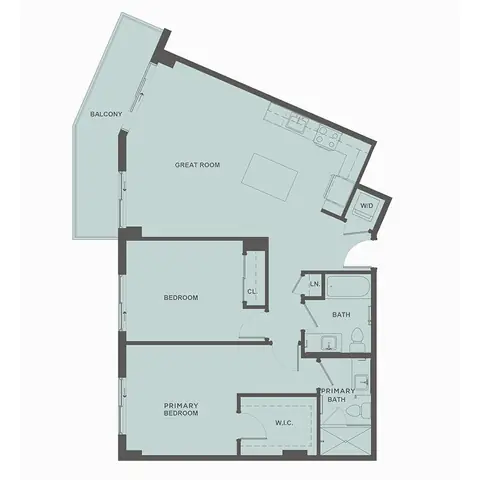 Floor plan B6, 2 beds · 2 baths