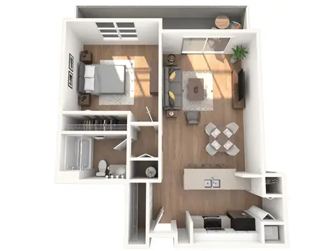 Floor plan 1C10, 1 bed · 1 bath