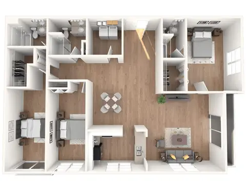 Floor plan 3B30, 3 beds · 3 baths