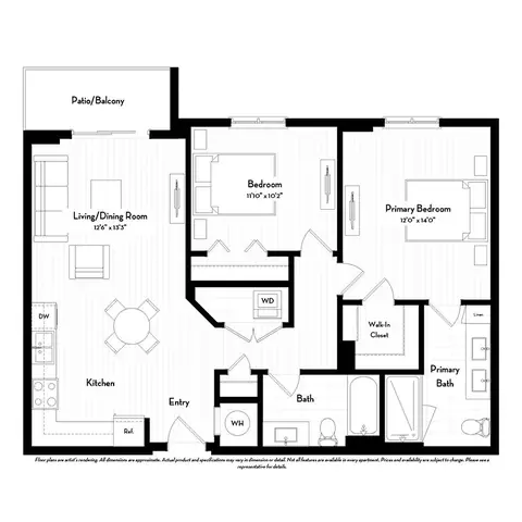 Floor plan B3, 2 beds · 2 baths