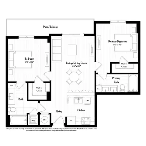 Floor plan B4, 2 beds · 2 baths