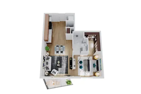 Floor plan A1, 1 bed · 1 bath · 769 sf
