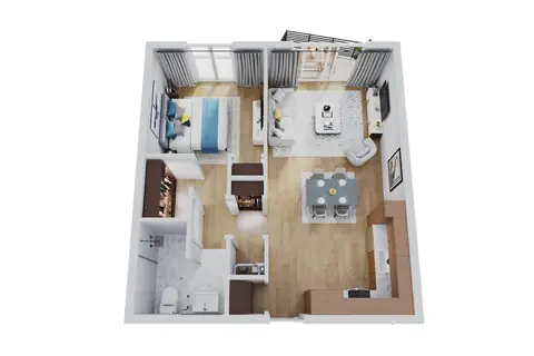 Floor plan A3, 1 bed · 1 bath · 792 sf