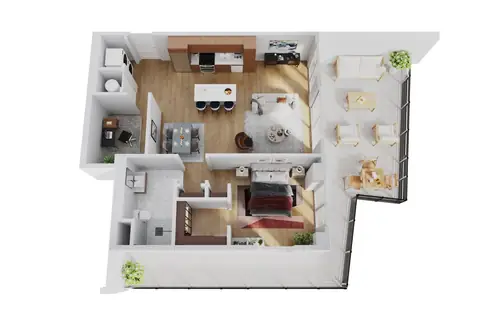 Floor plan A5, 1 bed · 1 bath · 1,008 sf