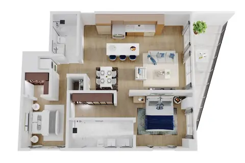 Floor plan B6, 2 beds · 2 baths · 1,189 sf