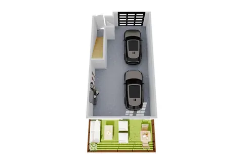 Floor plan TH4, 3 beds · 3 baths · 1,498 sf