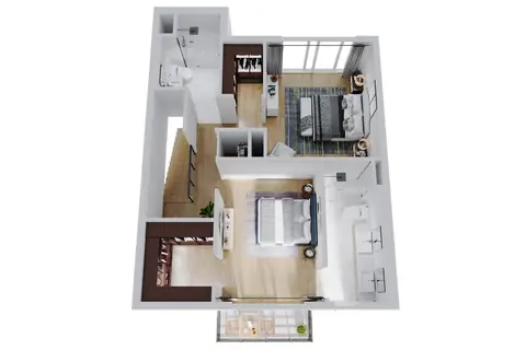 Floor plan TH5, 3 beds · 3 baths · 1,596 sf