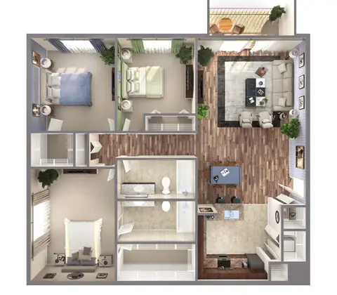 Floor plan C1, 3 beds