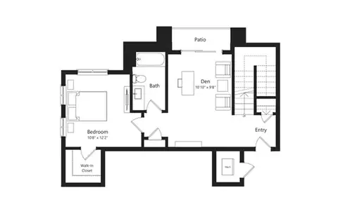 Floor plan V, 2 beds · 2 baths · 1,591 sf