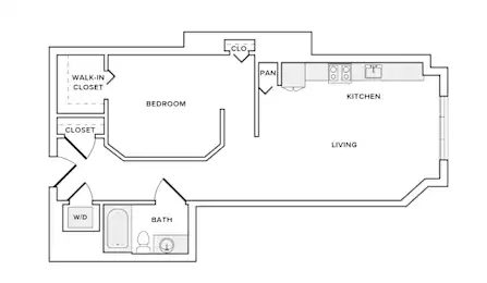 Floor plan A6, 1 bed · 1 bath · 660 sf