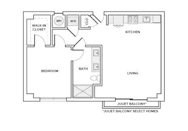 Floor plan A11, 1 bed · 1 bath · 759 sf