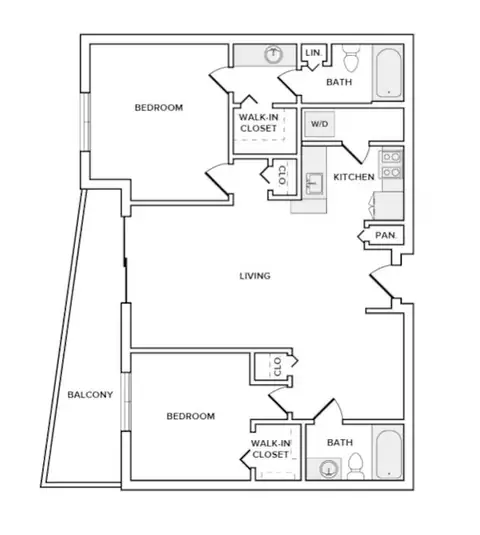 Floor plan A black and white of a for a home.
