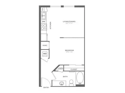 Floor plan Retna, Studio · 1 bath