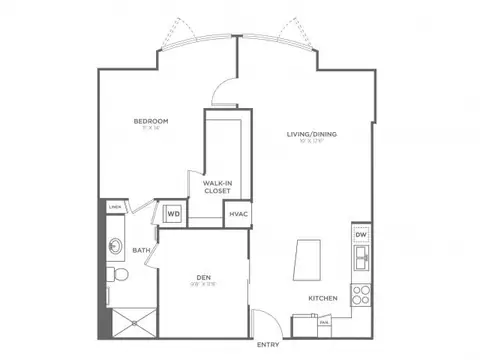 Floor plan Collazo, 1 bed · 1 bath