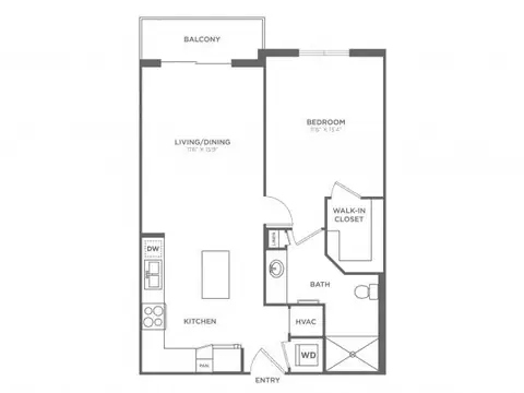 Floor plan Futura, 1 bed · 1 bath