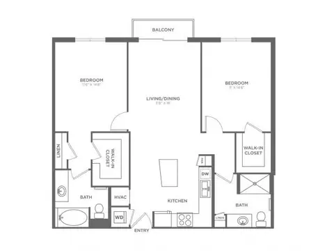 Floor plan Chihuly, 2 beds · 2 baths