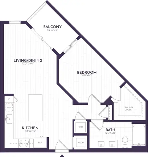 Floor plan 1 Bed/1 Bath-A2, 1 bed · 1 bath · 765 sf