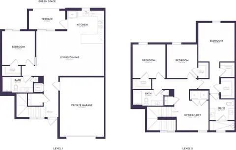 Floor plan 4 Bed/3 Bath-TH2, 4 beds · 3 baths · 2,012 sf