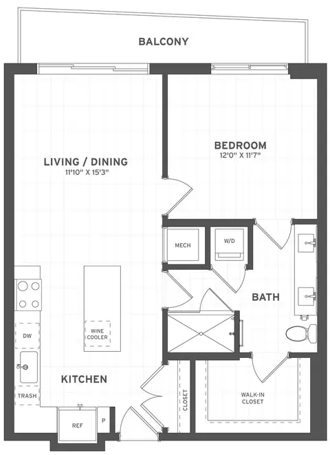 Floor plan 1 Bed/1 Bath-A2, 1 bed · 1 bath · 750 sf
