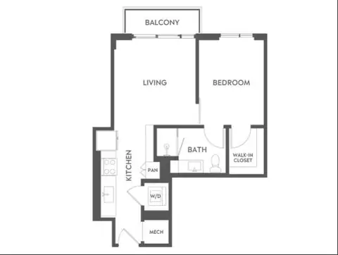 Floor plan A1, 1 bed · 1 bath · 571 sf