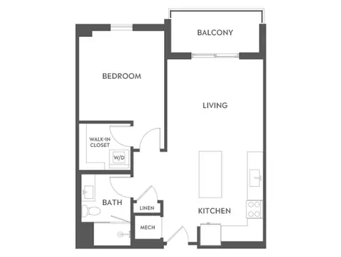 Floor plan A3a, 1 bed · 1 bath · 725 to 750 sf