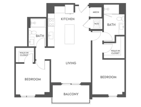 Floor plan C3, 2 beds · 2 baths · 973 sf