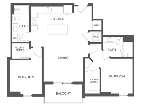 Floor plan C4a, 2 beds · 2 baths · 1,088 sf