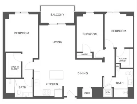Floor plan D4, 3 beds · 2 baths · 1,396 sf