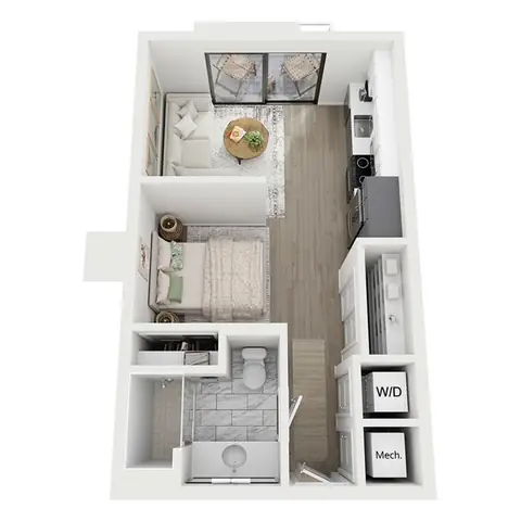 Floor plan ST1, Studio · 1 bath · 467 sf