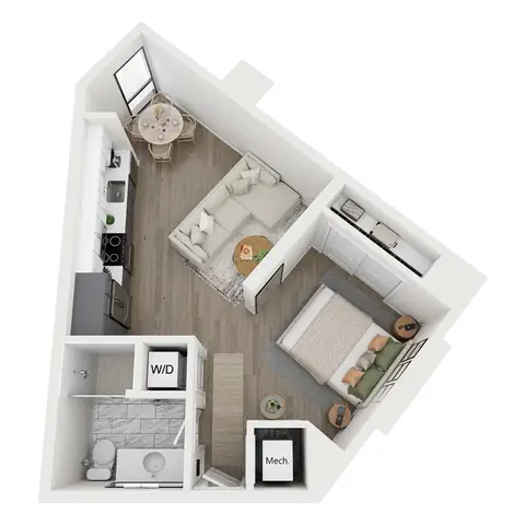 Floor plan ST2, Studio · 1 bath