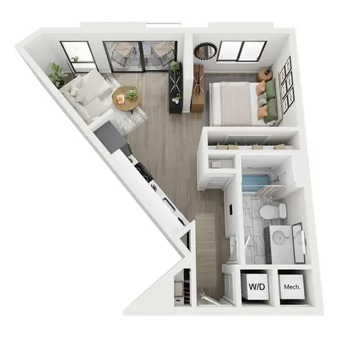 Floor plan ST3, Studio · 1 bath