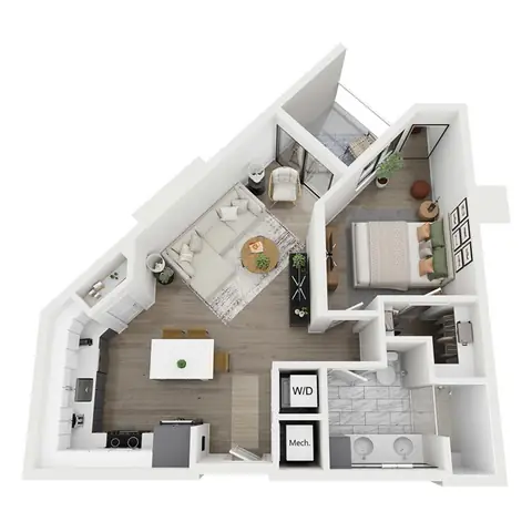 Floor plan A2, 1 bed · 1 bath · 704 sf