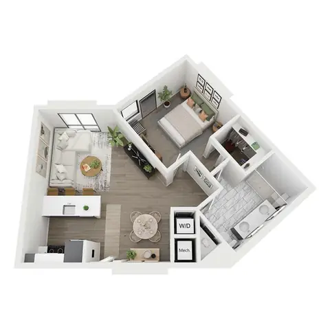 Floor plan A4, 1 bed · 1 bath · 774 sf