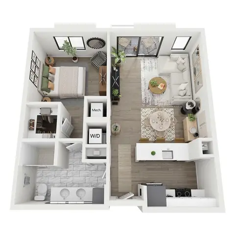 Floor plan A3, 1 bed · 1 bath · 780 sf