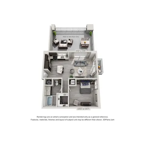Floor plan B4, 1 bed · 1 bath · 820 sf