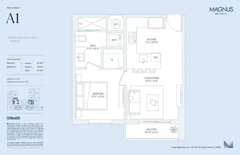 Floor plan A1, 1 bed · 1 bath · 531 sf