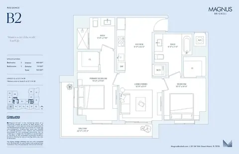 Floor plan B2, 2 beds · 2 baths · 850 sf