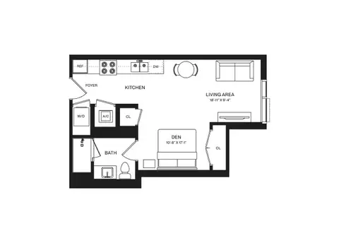 Floor plan Studio-S5, Studio · 1 bath · 486 sf