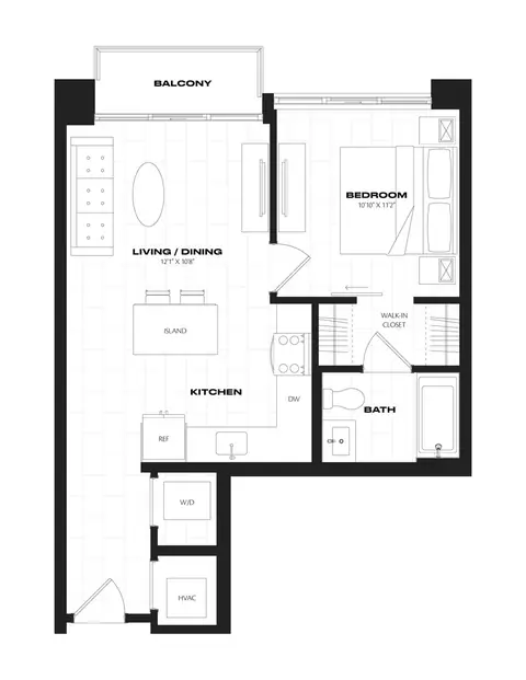 Floor plan 1 Bed/1 Bath JR-A5.1, 1 bed · 1 bath