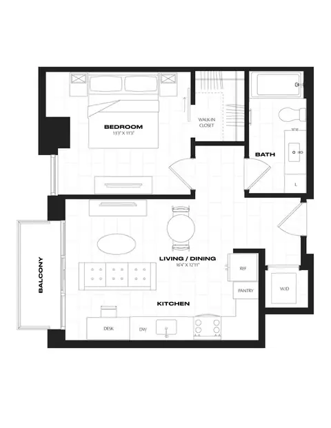 Floor plan 1 Bed/1 Bath-B4.1, 1 bed · 1 bath