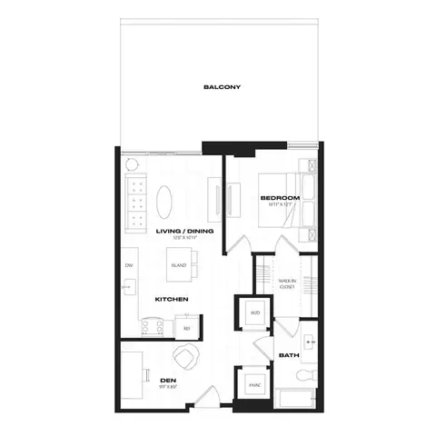 Floor plan B7.3.2, 1 bed · 1 bath