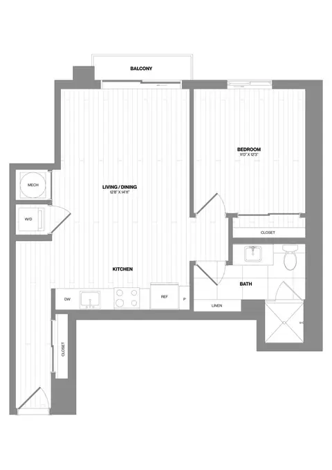 Floor plan 1 Bed/1 Bath-A3, 1 bed · 1 bath