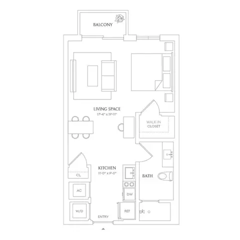 Floor plan x30 - Villa Laguna, Studio · 1 bath
