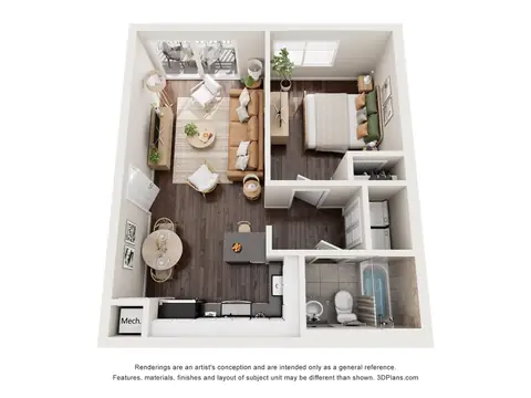 Floor plan A1, 1 bed · 1 bath