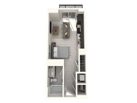 Floor plan Corona, Studio · 1 bath · 458 sf